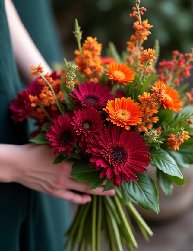 Head florist arranging a custom bouquet